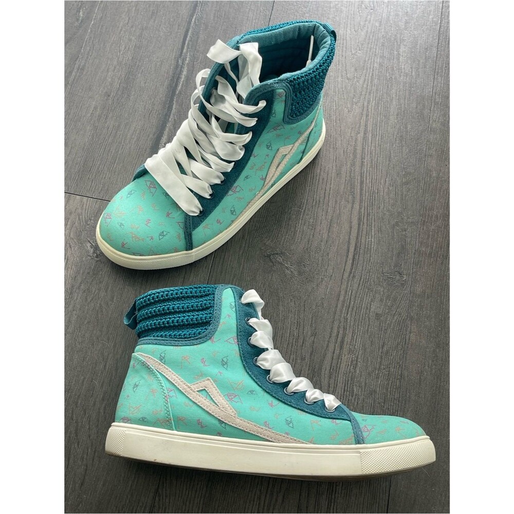 Free People Teal and Dark Teal High-Top Sneakers